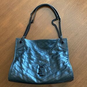 YSL Niki Medium Shopping Tote Black